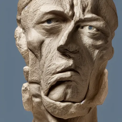 a physical sculpture of a struggling human face, one | Stable Diffusion ...