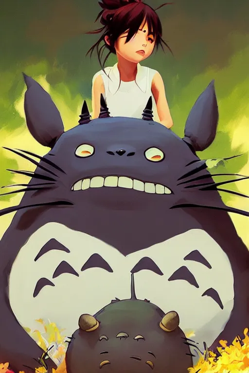 Image similar to Totoro portrait, by Jesper Ejsing, RHADS, Makoto Shinkai and Lois van baarle, ilya kuvshinov, rossdraws global illumination