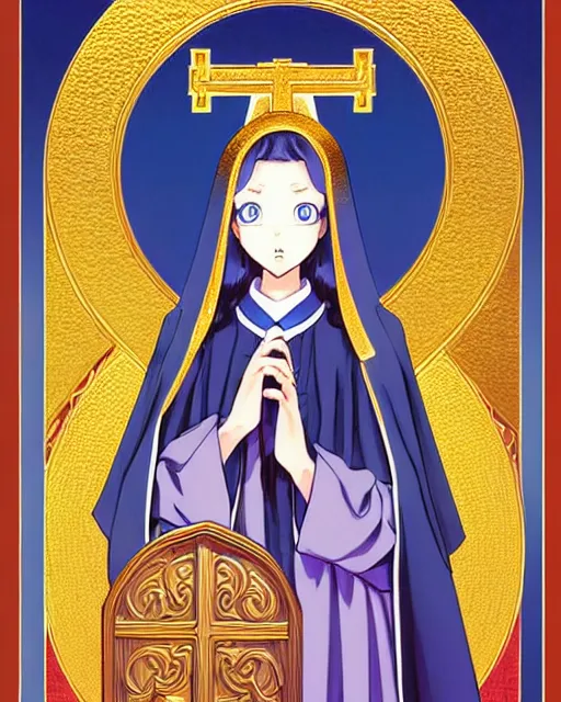 Prompt: a richly detailed color  illustration depicting a pretty teenage woman as a pastor in an Orthodox church, 3D shadowing effect, ultra ornate detail. masterfully illustrated by Akira Toriyama and Mina Petrovic and Range Murata.