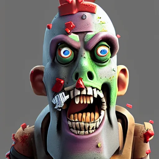 Prompt: a clash royale unit model of a zombie