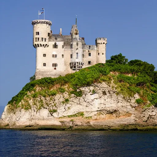 Image similar to castle half submerged in the sea