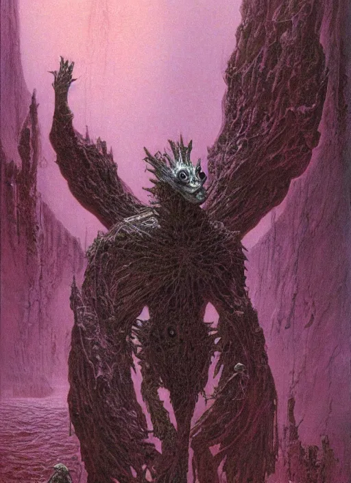 Image similar to a terrifying humanoid creature by wayne barlowe