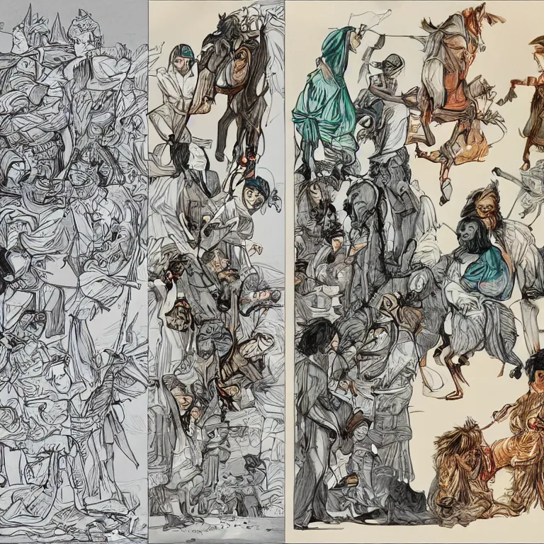 Image similar to different styles of illustration compared