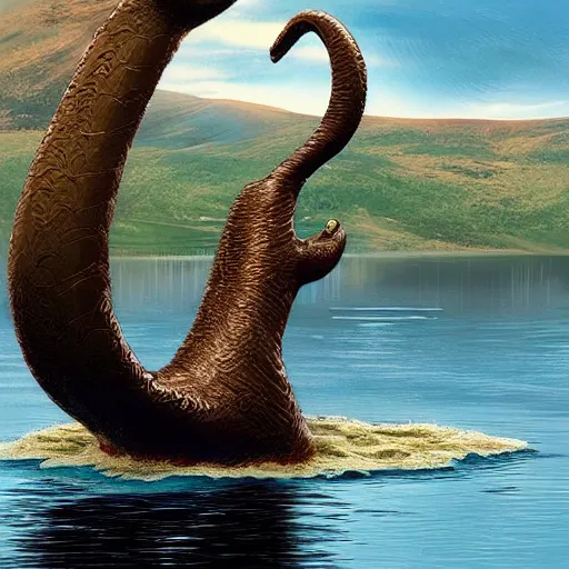 Prompt: loch ness monster in disney up (2009)