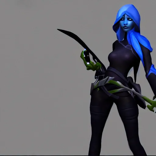 Image similar to drow ranger, dota 2, 3 d model