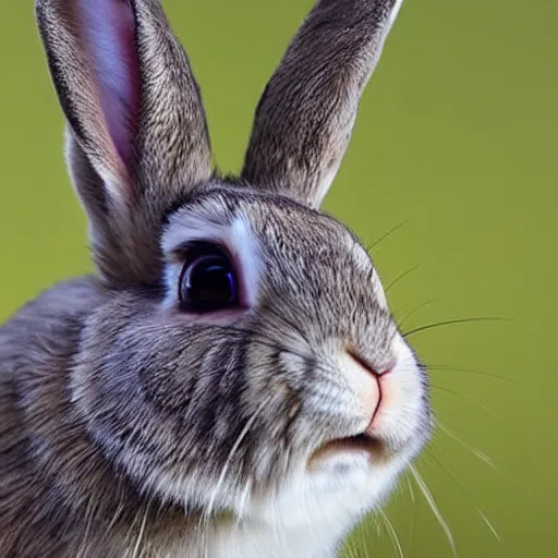 Prompt: meme format of a rabbit looking surprised
