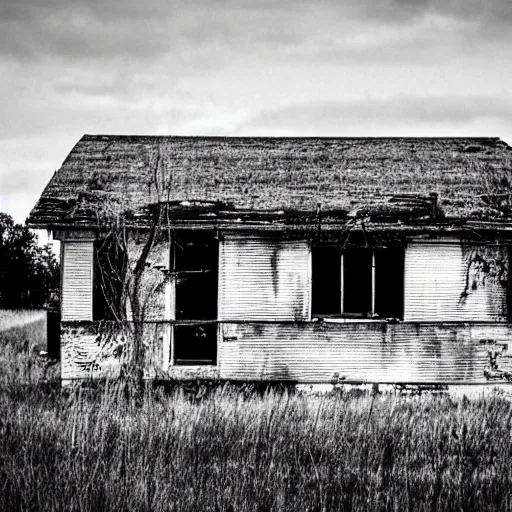 Image similar to an abandonded house near dekalb, illinois. grainy black and white photography