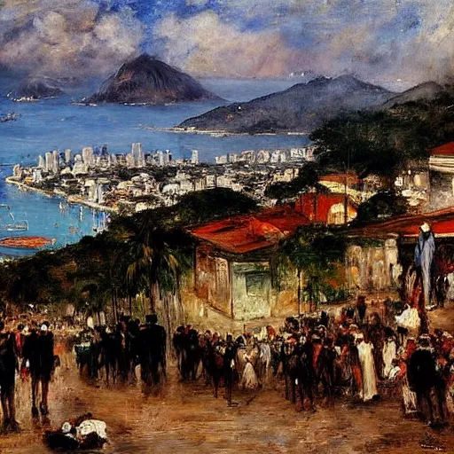 Prompt: rio de janeiro painted by eugene boudin