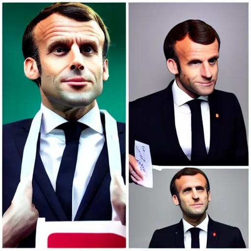 Image similar to Emmanuel Macron in a JoJo\'s Bizarre Adventure style