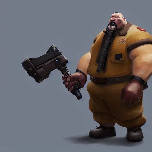 Image similar to the heavy from team fortress 2 eating a sandwhich, au naturel, hyper detailed, digital art, trending in artstation, cinematic lighting, studio quality, smooth render, unreal engine 5 rendered, octane rendered, art style by klimt and nixeu and ian sprigger and wlop and krenz cushart