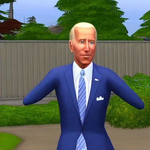 Prompt: joe biden as a character in the sims 3