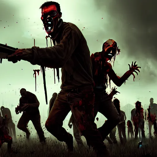 Prompt: zombie apocalypse by, rutkowski, rossier, cinematic, detailed, photorealistic, artstation, epic