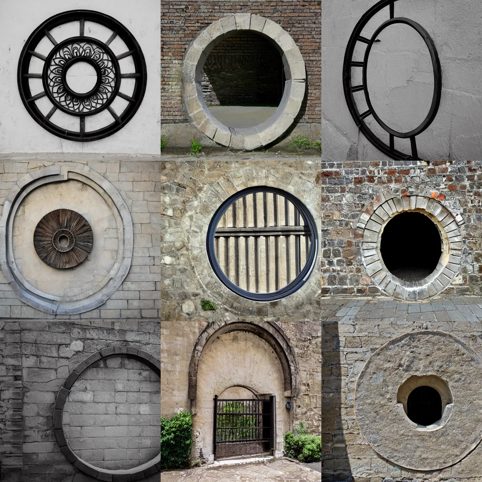 Prompt: circular gate in a wall