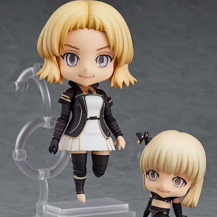 Image similar to Margot Robbie, An anime Nendoroid of Margot Robbie, figurine, detailed product photo