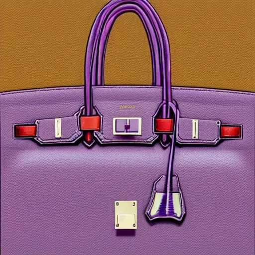 Prompt: a birkin hermes bag, concept, archival print