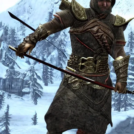 Image similar to a skyrim guard taking an arrow to the knee