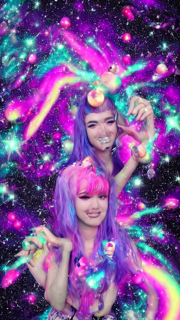 Image similar to popworld 3 d y 2 k the cosmos and sparkles, seapunk