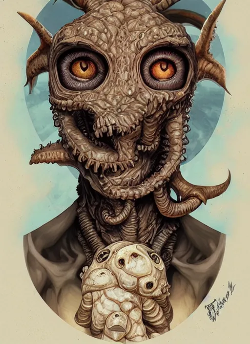 Image similar to Lovecraftian Cubone portrait by Tristan Eaton_Stanley Artgerm and Tom Bagshaw,