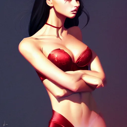 Image similar to portrait of a beautiful adriana lima, art by lois van baarle and ross tran and sam yang and ilya kuvshinov and guweiz, digital art, high detail, sharp focus, unreal engine 5, trending on artstation, deviantart, pinterest, victorias secret, 4 k uhd image