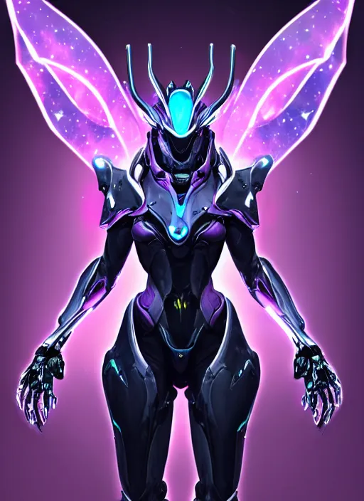 Image similar to cinematic goddess close shot, galactic sized proportional stunning beautiful hot female warframe, sleek mecha female dragon head, metal ears, led purple eyes, smooth fuschia skin, smooth silver armor, floating in space, holding a galaxy, epic proportions, epic size, epic scale, furry art, dragon art, giantess art, warframe fanart, furaffinity, octane