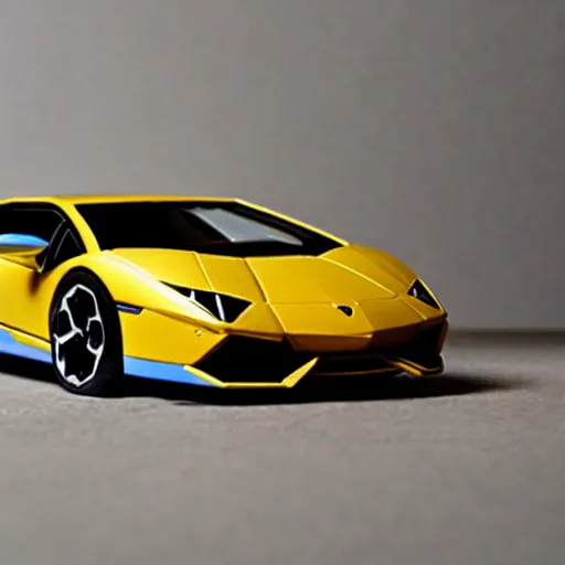 Image similar to a Lamborghini supercar made out of clay, claymation