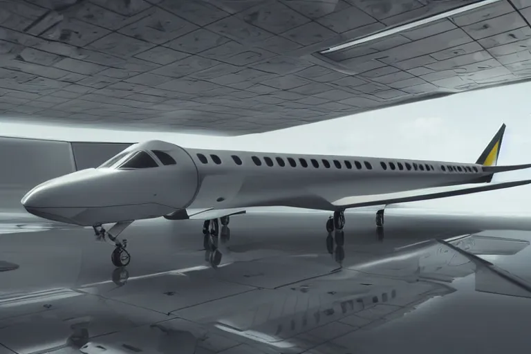 Image similar to still photo of a futuristic jet plane, highly detailed, photorealistic portrait, bright studio setting, studio lighting, crisp quality and light reflections, unreal engine 5 quality render