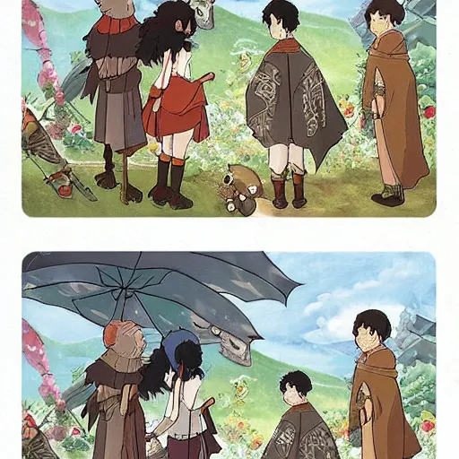 Image similar to studio ghibli adaptation of game of thrones.