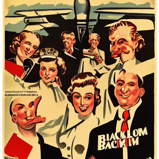 Image similar to the backrooms as a world war ii propaganda poster