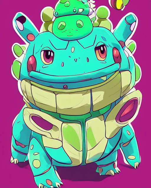 Image similar to lofi BioPunk Pokemon Bulbasaur portrait Pixar style by Tristan Eaton Artgerm