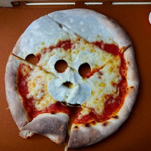 Image similar to the moon turned into a pizza and we're all going to die