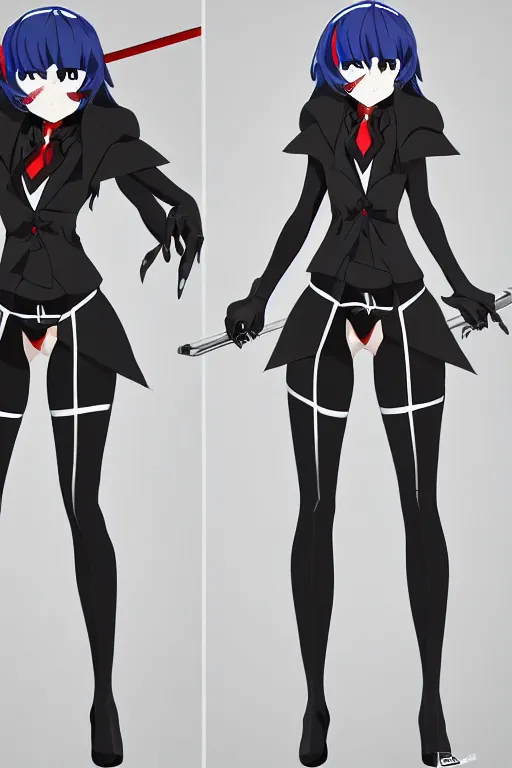 Prompt: a full body shot of the Grim Reaper as a character in Kill la Kill (2013), highly detailed, artstation, manga