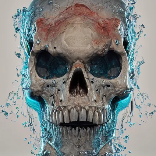 Image similar to portrait_of_a_melting_skull._intricate_abstract._intricate_artwork._by_Tooth_Wu_wlop_beeple_dan_mumford._octane_render_trending_on_artstat