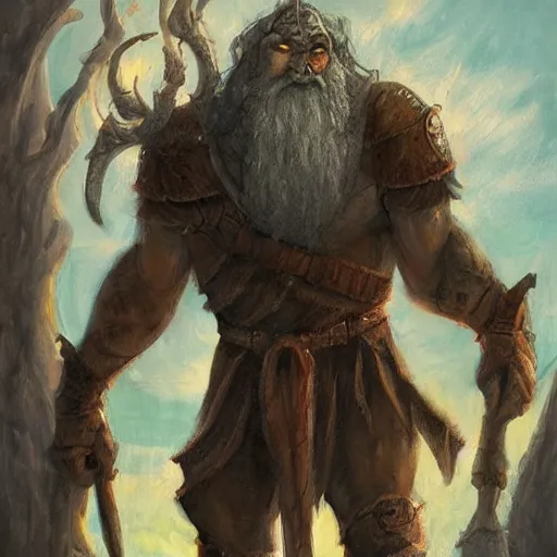 Image similar to a dnd hill giant, art by TYLER JACOBSON.