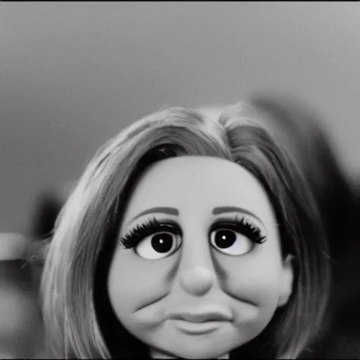 Prompt: Holly Flax as a Muppet, 35mm film
