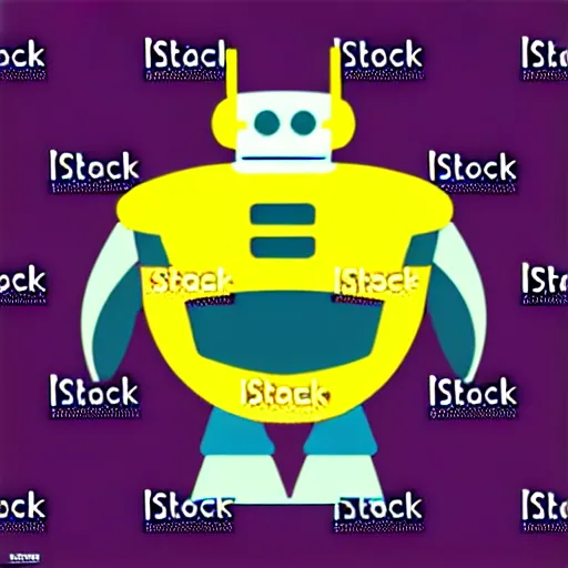 Image similar to vector art logo of a very fat robot