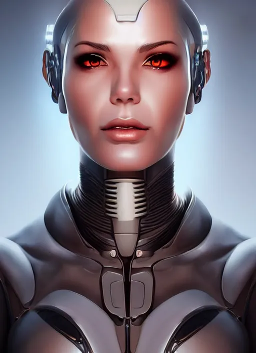 Prompt: portrait of a cyborg woman by Artgerm, open mouth!!! (((((face turns left))))) (((((face turns right))))), open eyes , biomechanical, hyper detailled, trending on artstation