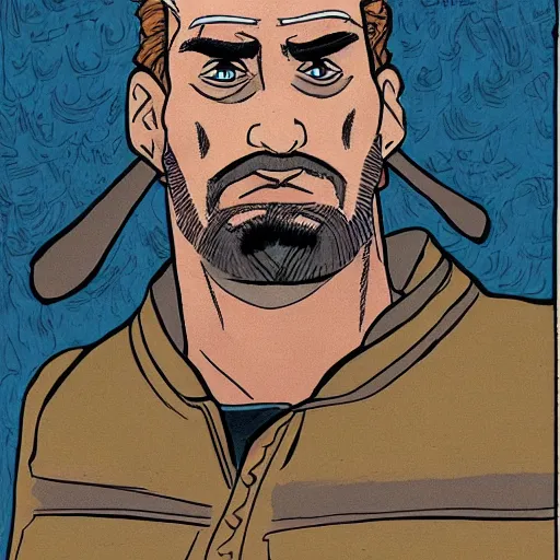 Image similar to white warrior duck portrait in the style of joan sfar, comic book