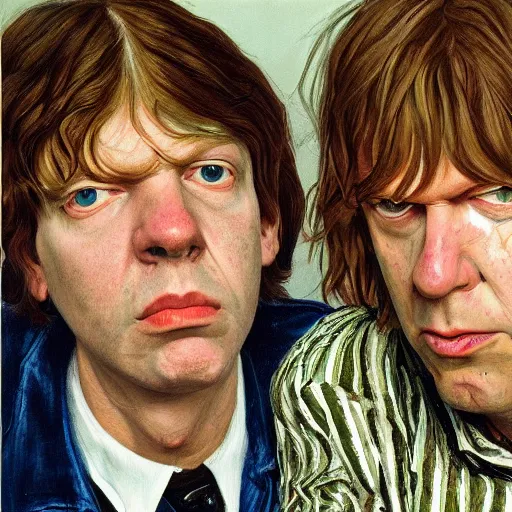 Image similar to high quality high detail painting by lucian freud, hd, thurston moore, portrait, sonic youth