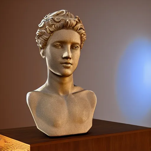 Image similar to vaporwave statues award winning photorealistic high definition