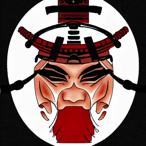 Image similar to japanese samurai mask with a dragon motive