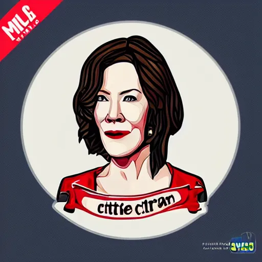 Image similar to schitts creek catherine o'hara as moira, sticker - art, svg vector, adobe - illustrator