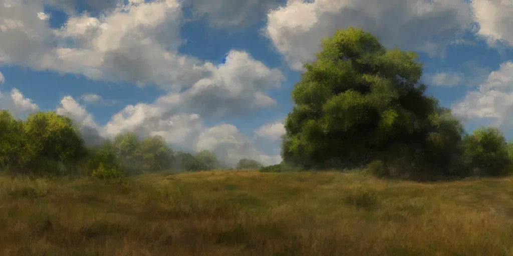 Image similar to peaceful puffy clouds, mate painting, concept art, 4K