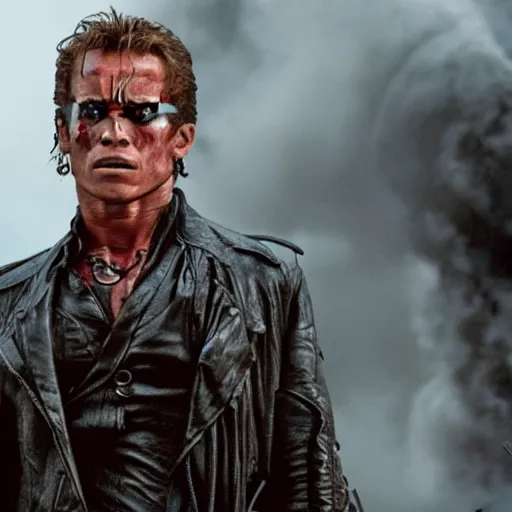 Image similar to A still of The Terminator in Pirate's of the Caribbean movie