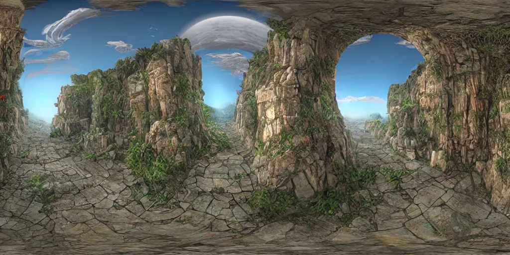 Image similar to equirectangular matte painting