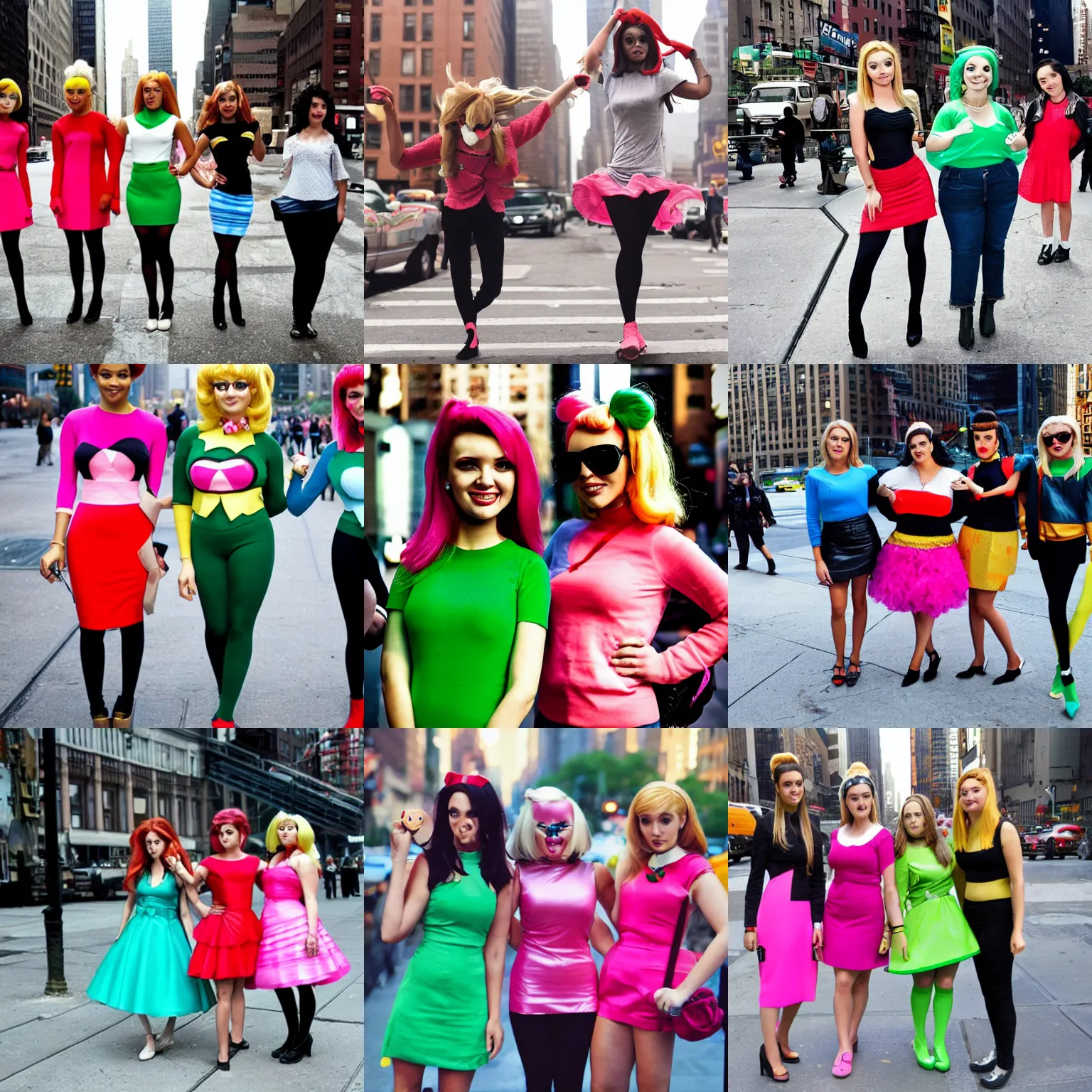 Prompt: powerpuff girls, photo, humans of new york