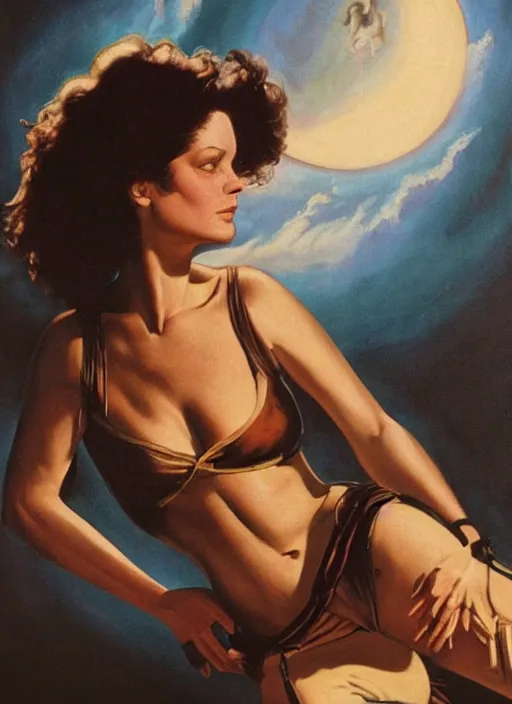 Image similar to 1940's oil painting of Ripley from Alien (1979) by Gil Elvgren, detailed