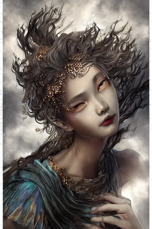 Image similar to we capture heaven before death, high definition, fujifilm x - pro 2 lens, realistic, sketch and art by jacqueline e, mongezi ncaphayi, color by bo feng lin, trending deviantart