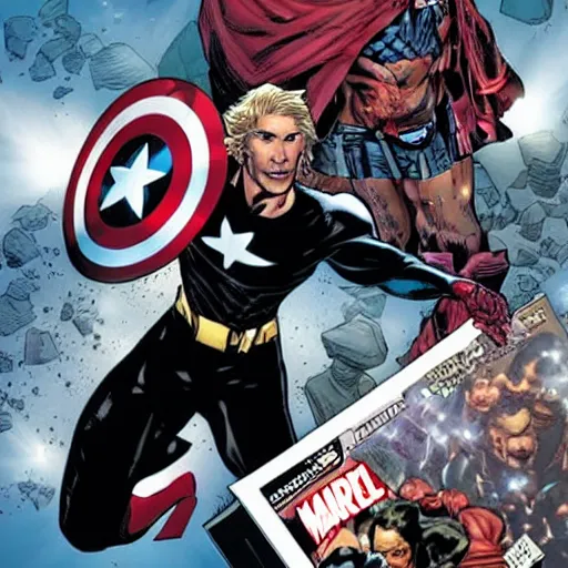 Image similar to xqc in a marvel comic book