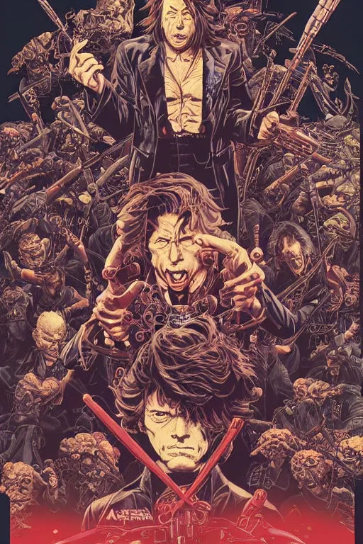 Image similar to poster of alex jones, by yoichi hatakenaka, masamune shirow, josan gonzales and dan mumford, ayami kojima, takato yamamoto, barclay shaw, karol bak, yukito kishiro