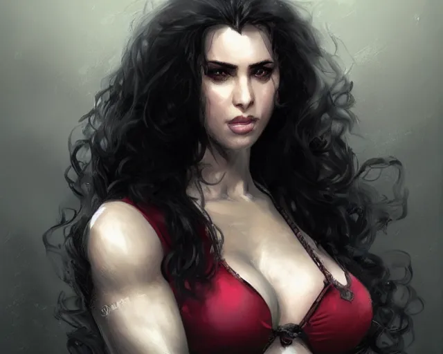 Prompt: portrait of yennefer as a beautiful female bodybuilder amazon with plump lips, elegant, fantasy, hd shot, digital portrait, beautiful, artstation, comic style, by artgerm, guy denning, jakub rozalski, magali villeneuve and charlie bowater